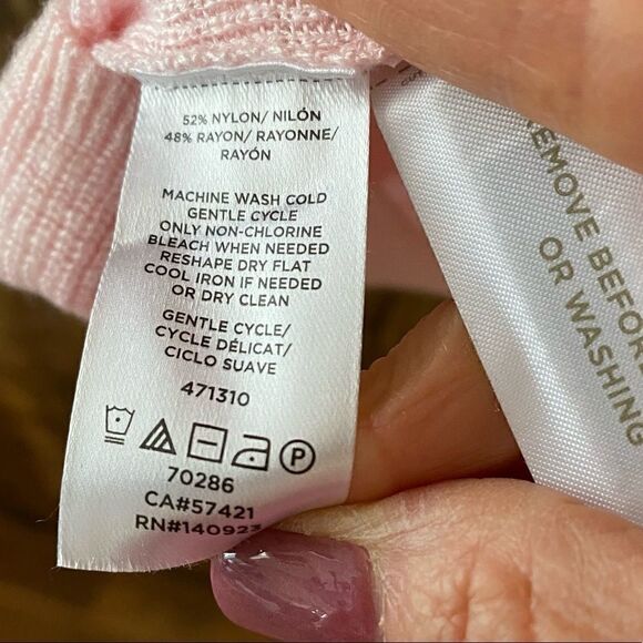 Lou & Grey Sz M Light Knit Pink Short Sleeve Lightweight Cowl Neck Sweater - Picture 6 of 7